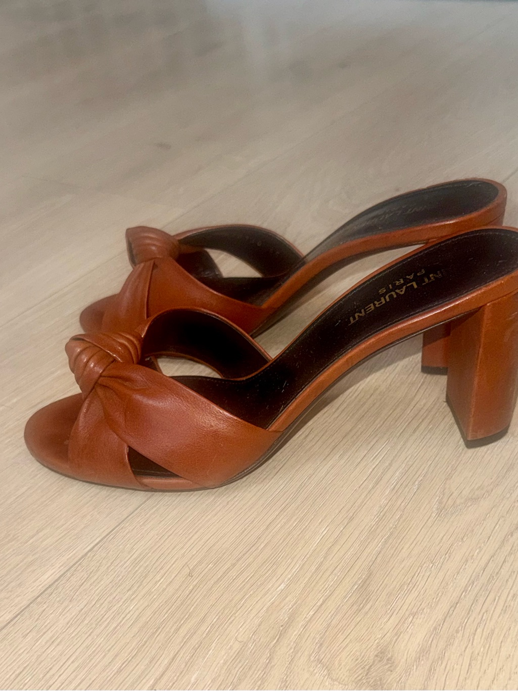 Saint Laurent Bianca Mule Brown Leather 40